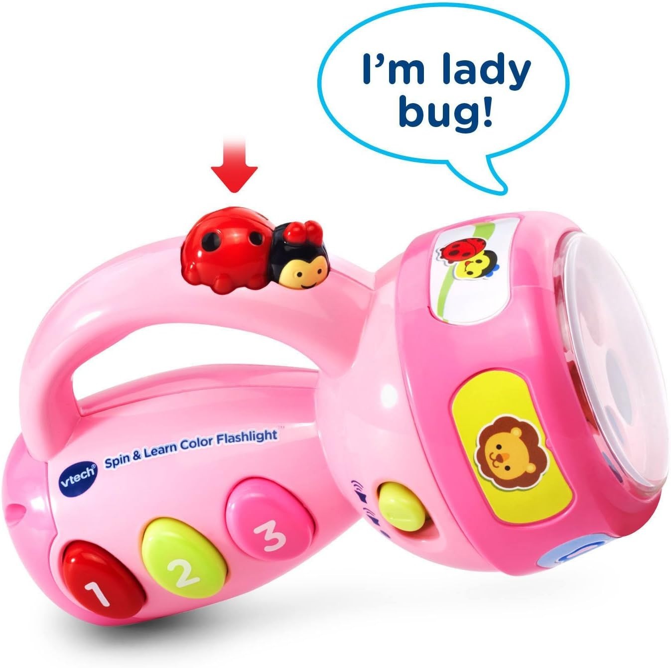 VTech Kids Pink Flashlight – Inspiring Color and Animal Recognition for Ages 1-3