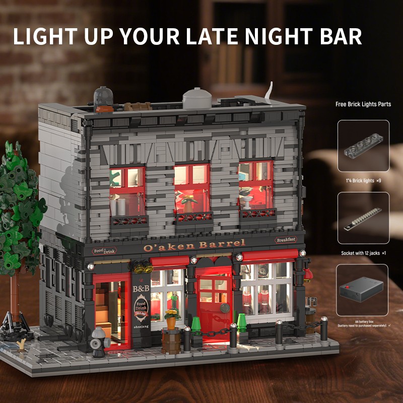 O‘AKEN Bareel/Antique Shop/Ashley/Three-in-One Street View Building Block Set