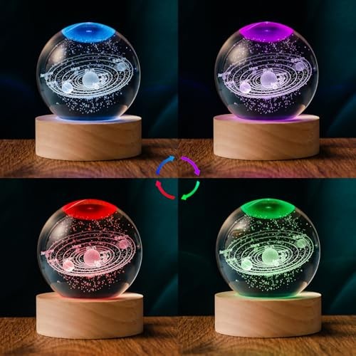 60mm Crystal Ball Astronomy Universe Gifts Planets Model 3D Solar System