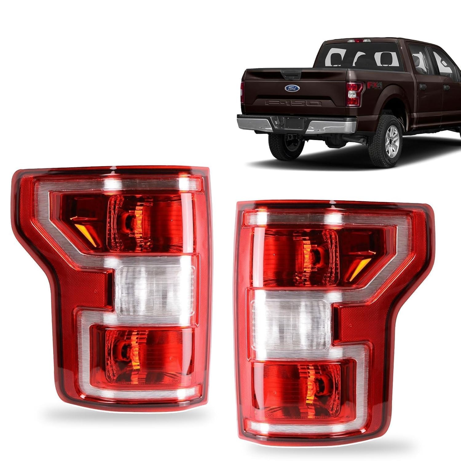 2018-2020 Ford F150 Tail Light Compatible Left and Right Rear Light Assembly