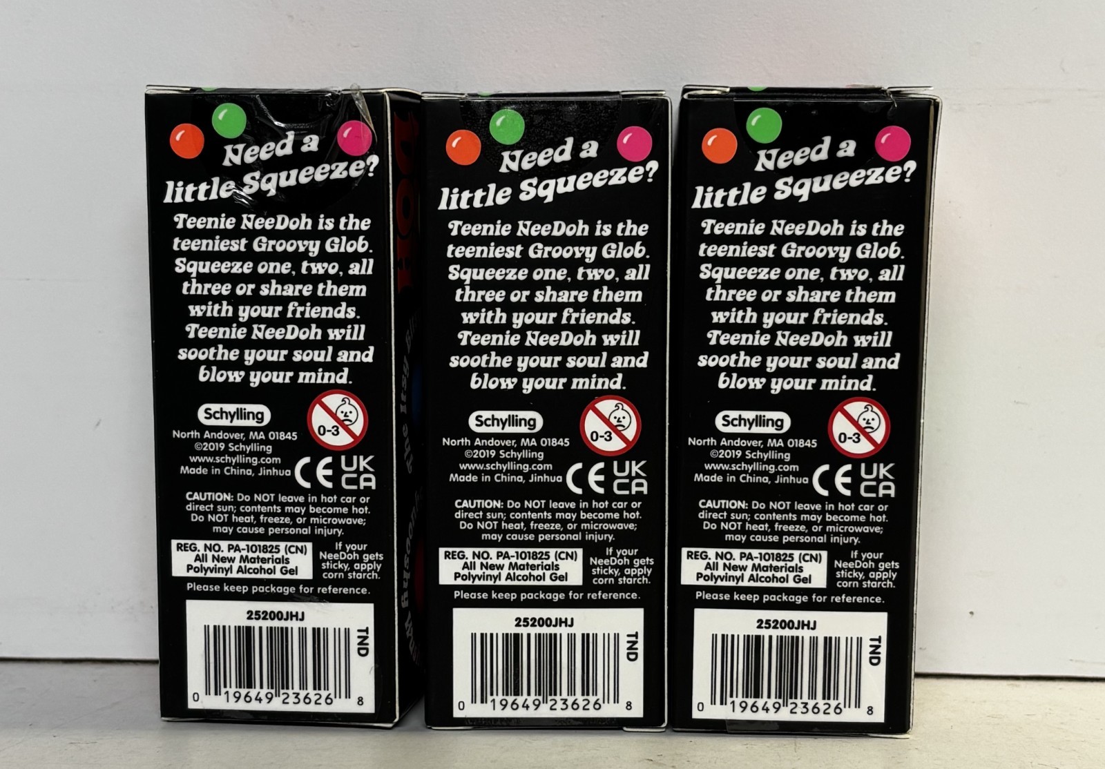 NeeDoh Teenie Groovy Glob Squeeze Toys 3 Pack, Assorted Colors, Lot Of 1