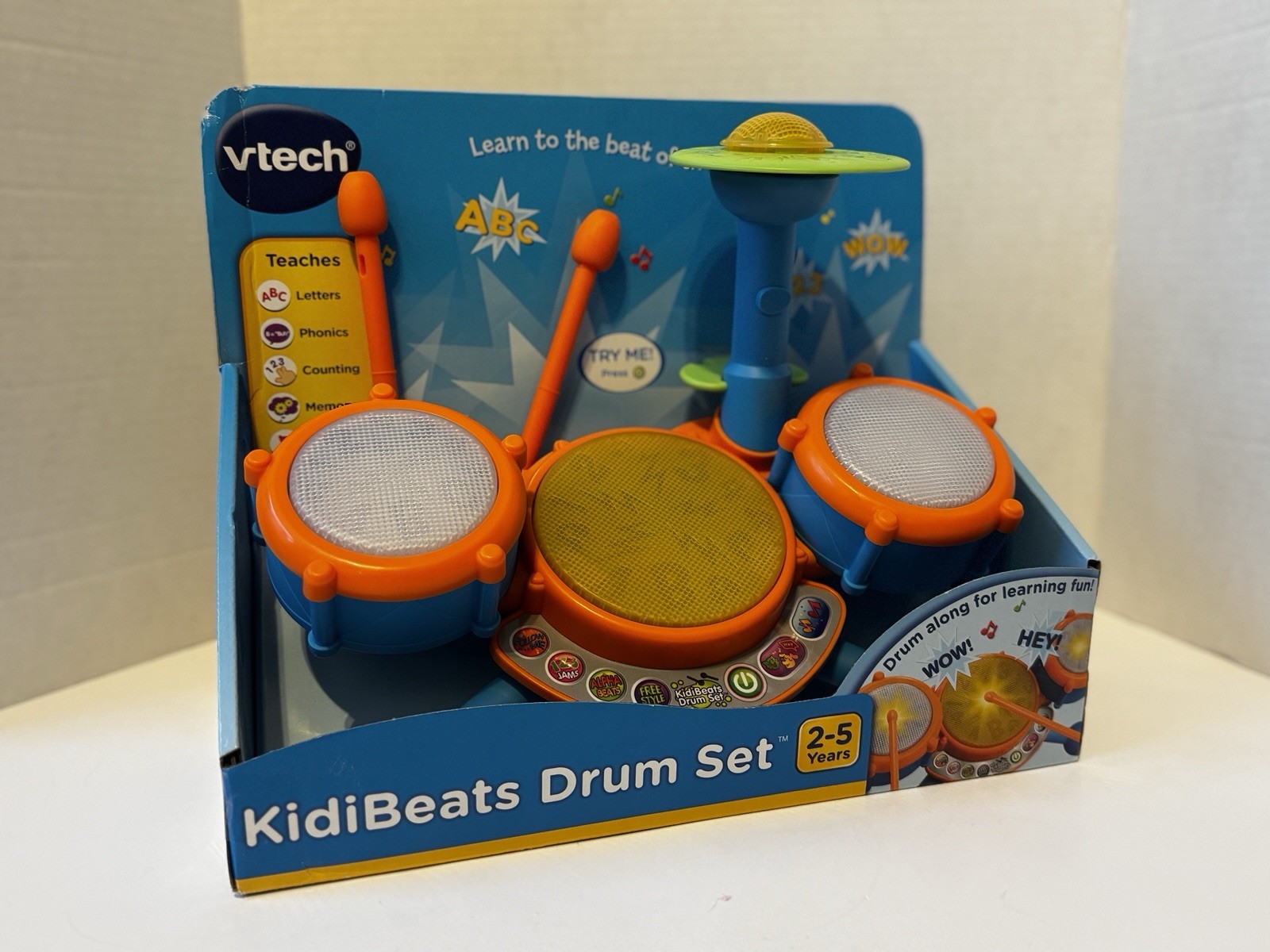 VTech KidiBeats Drum Set Electronic Music Toy for Kids Ages 2-5