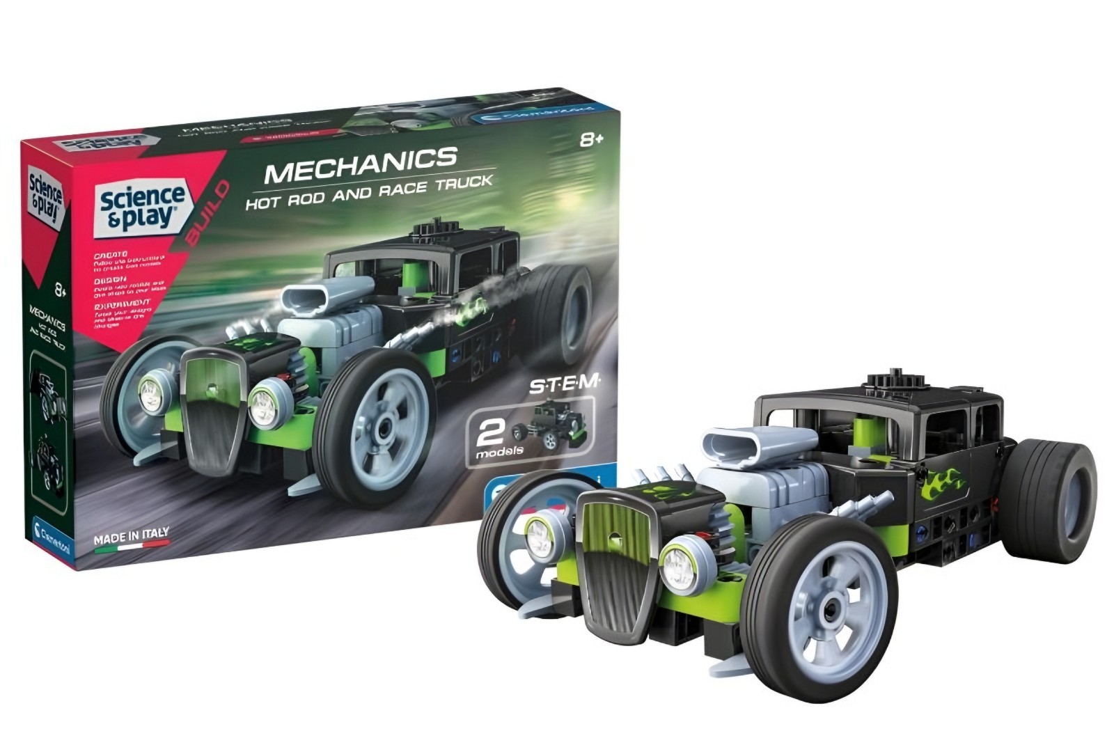 Clementoni Science & Play Mechanics Hot Rod Race Truck STEM Building Kit 2 Model