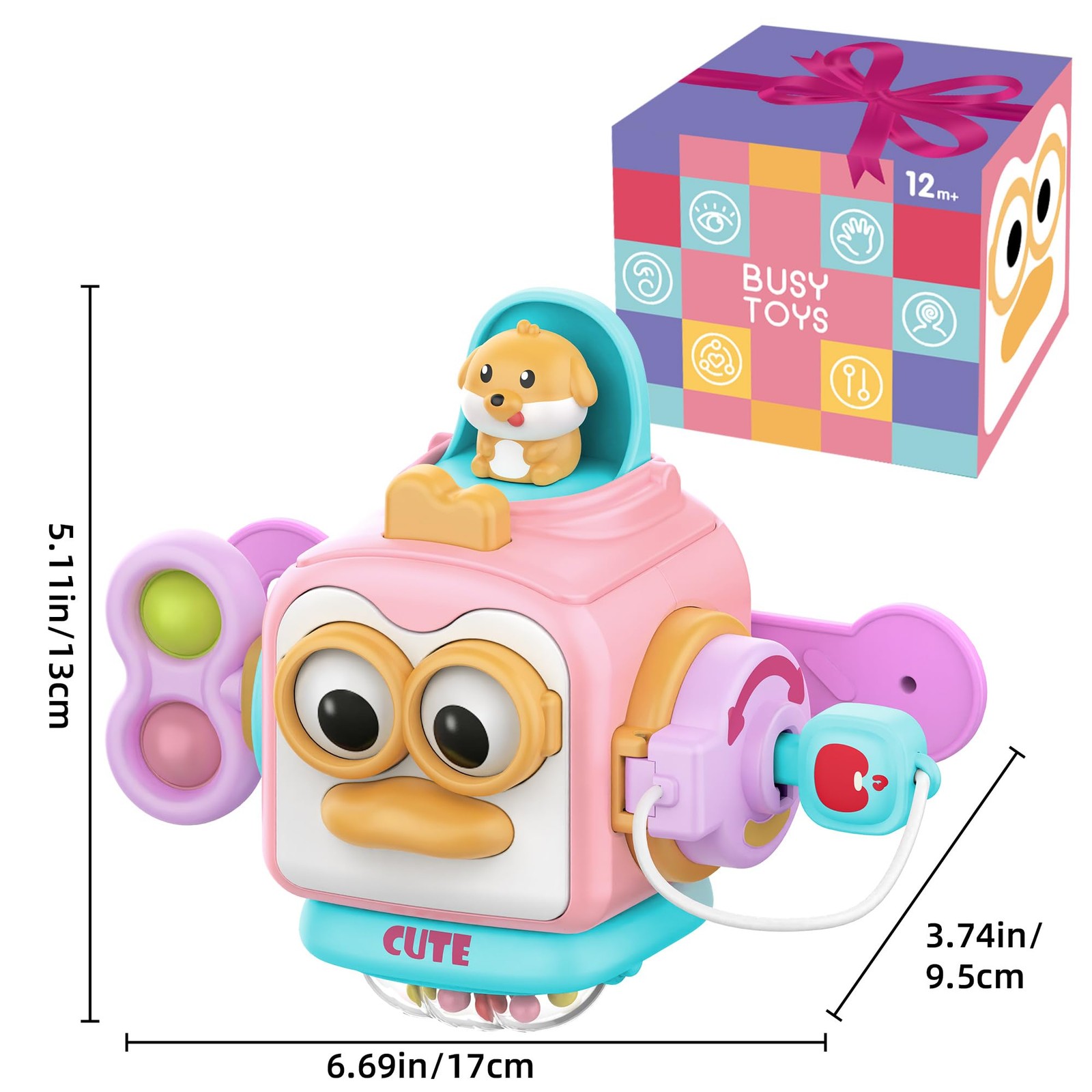 SOONYANG Montessori Toys for 1 Year Old Girl, 3.74 x 6.69 x 5.11 inches, Pink