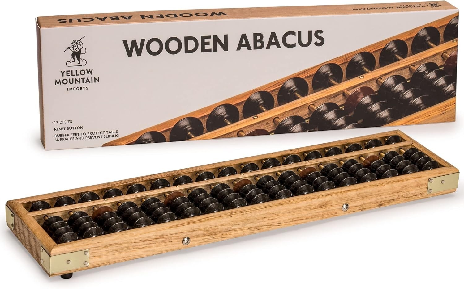 Classic 13.9 Inch Wooden Abacus – Ideal Montessori Tool for Foundational Math