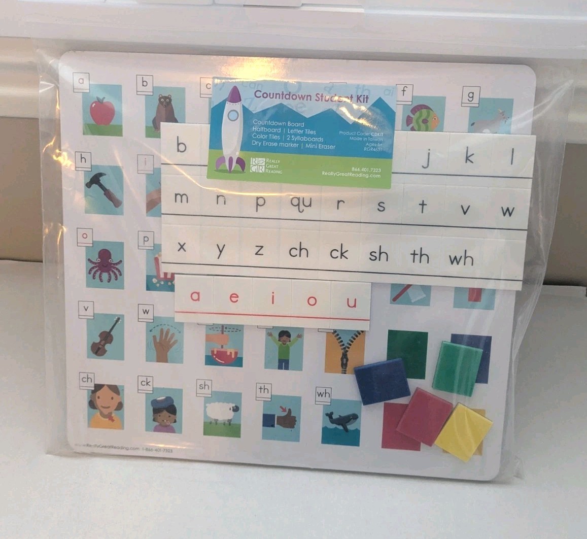 Really Great Reading Countdown Phonics Letter Tile Kit Complete New Unused