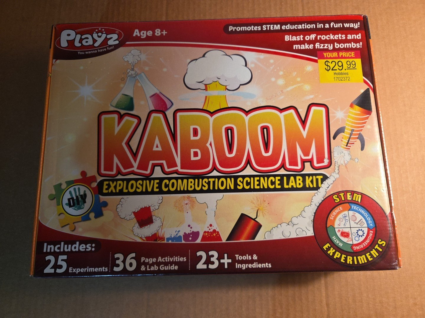 Playz Kaboom! Explosive Combustion Science Lab Kit – 25+ STEM Experiments – New