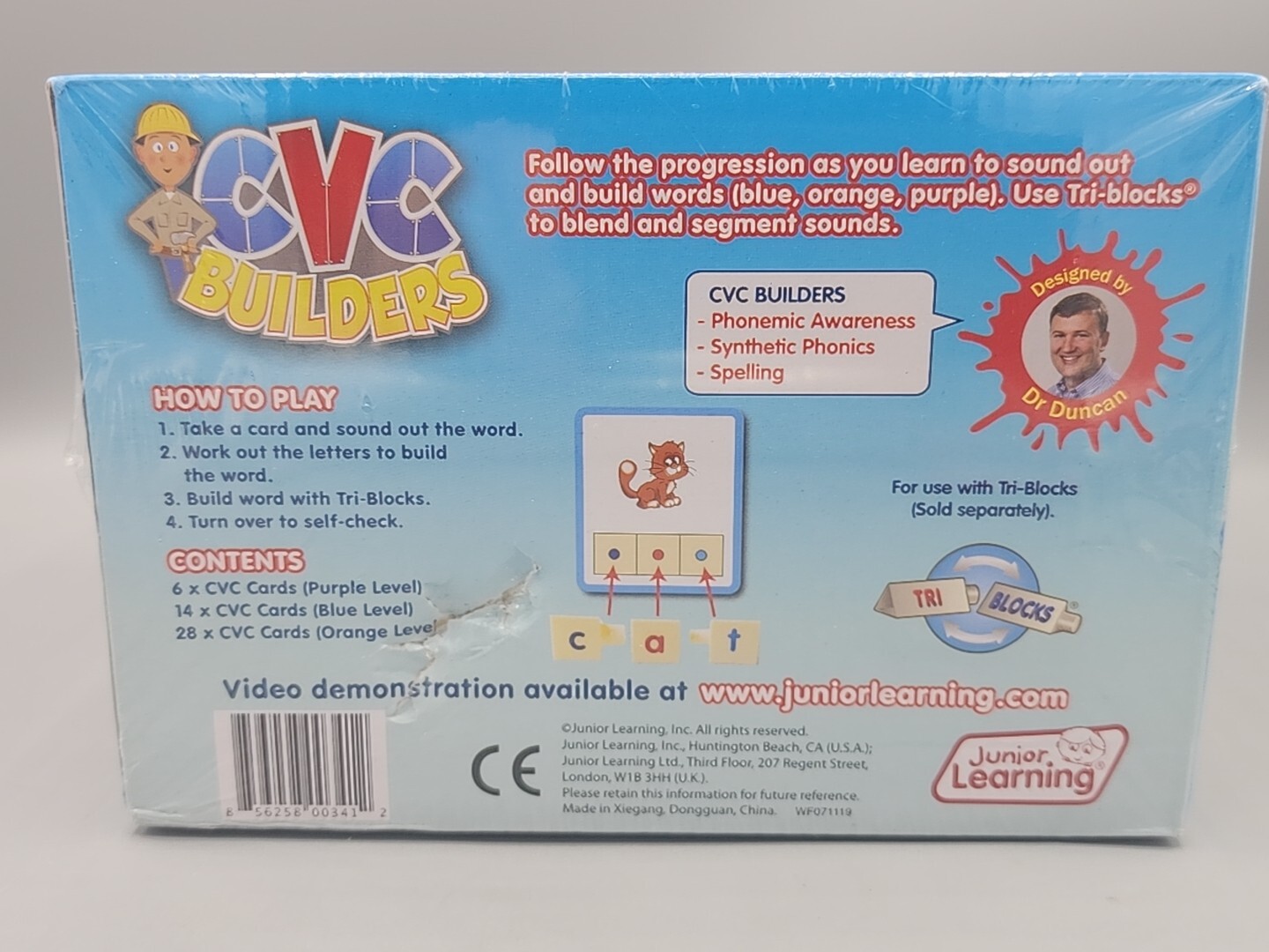 Junior Learning CVC Builders Activity Cards Set of 48 Factory Sealed READ