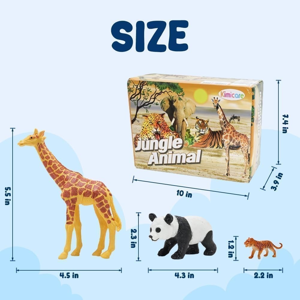 24Pcs Safari & Zoo Animals Figures, Realistic Plastic Animal Toys Set for Kid…