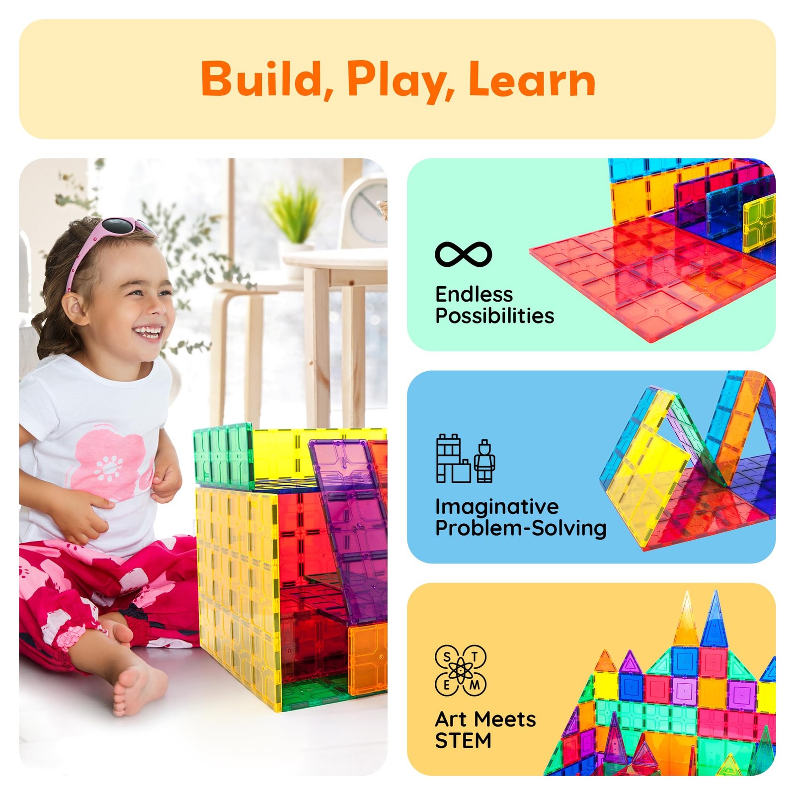 PicassoTiles Magnetic Building Block Tiles Supersize Stabilizer Base Toy Large