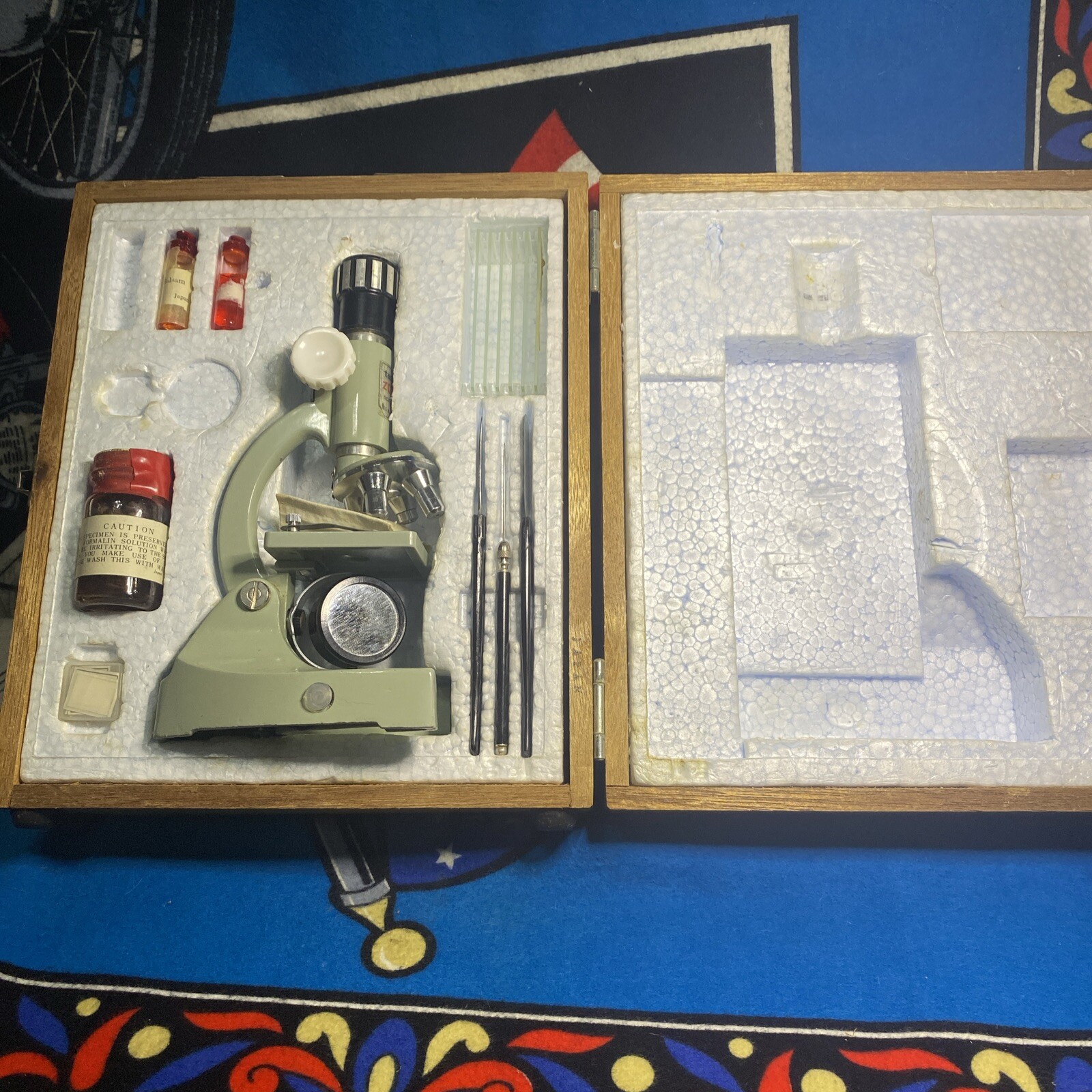 Vintage Tasco 750XKZ Deluxe Zoom Microscope Kit 50x-750x with Box Craw Almost Co