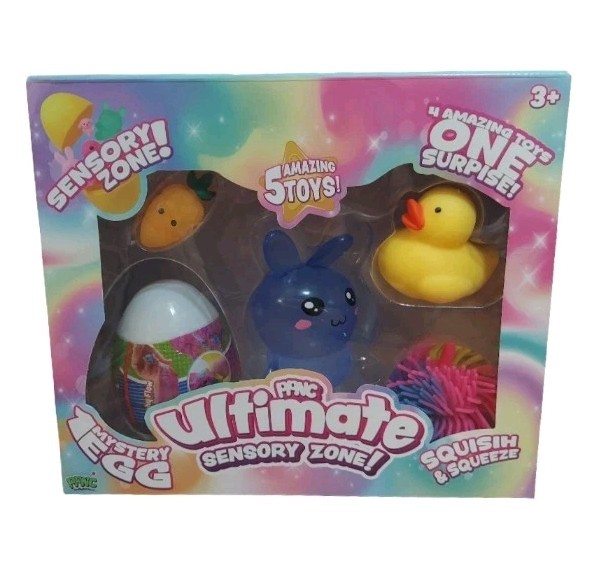 5 Piece Squishy Toy Set PPNC Ultimate Sensory Zone Squish & Squeeze Blue Bunny