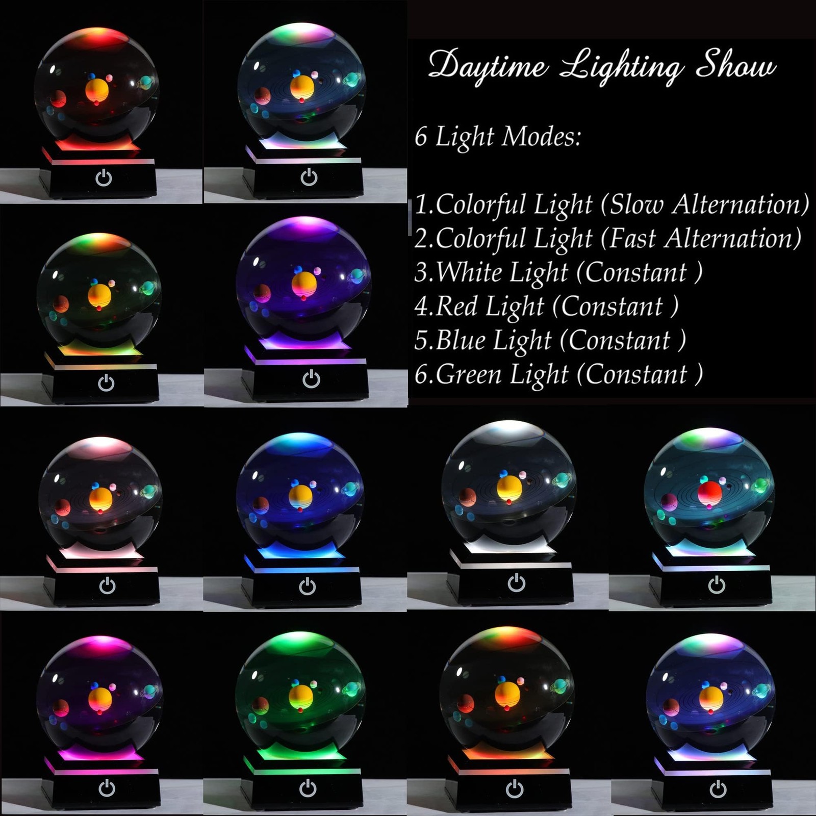 3d Solar System Model Crystal Ball 80mm 3.15inch – Outer Space Astronomy Gift…
