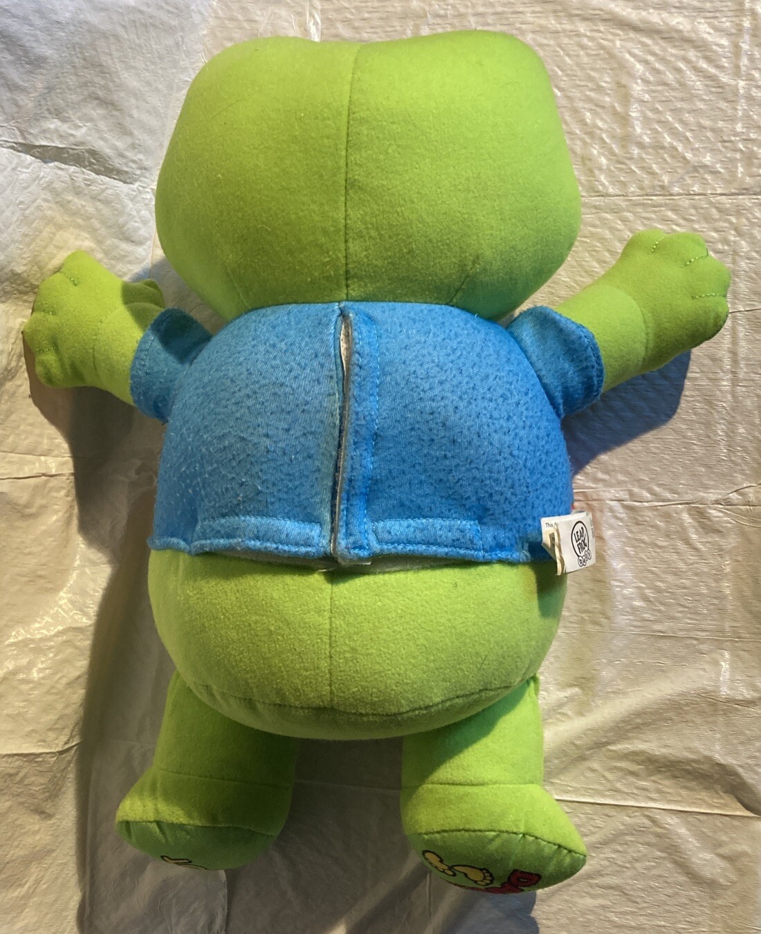 🐸LeapFrog Learning Talking Baby «Tad» Lights 2007 14″ Plush WORKING Green Frog