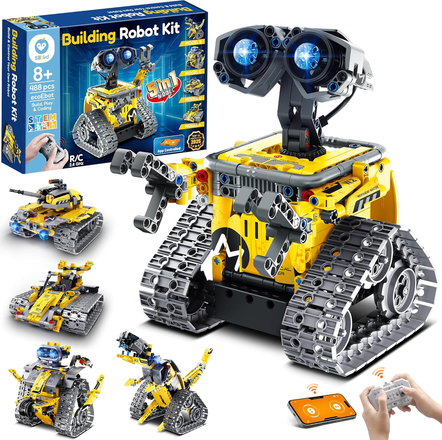 Robot Building Kit with Remote Control Christmas STEM Gifts for Boys Age 8-13, T