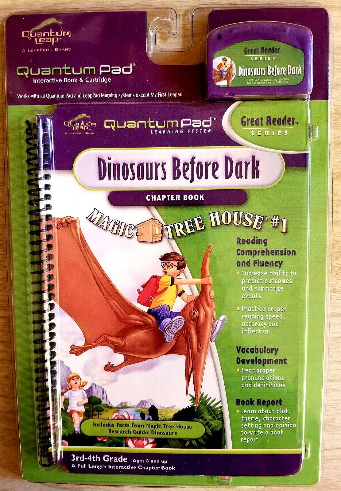 New Leap Frog Dinosaurs Before Dark Book with Cartridge 3rd – 4th Grades NIP