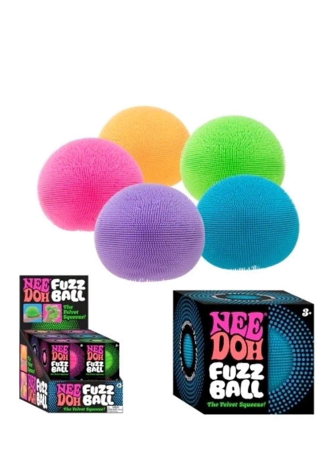 NIB Pink Needoh FUZZ BALL Nee Doh Squish Stress Ball The Velvet Squeeze