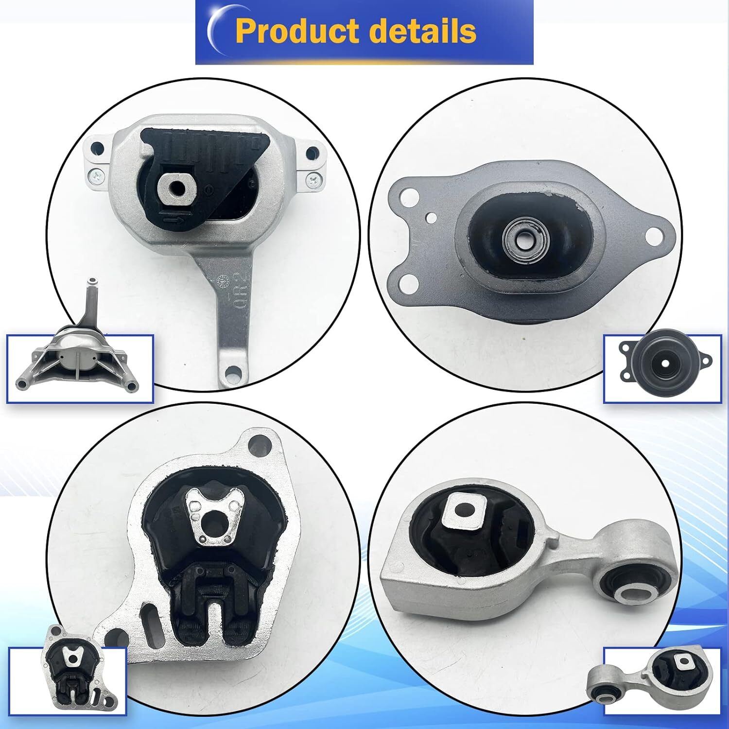 Engine Motor Engine Mount & Transmission Mount Kit for 2007 2008 2009 2010 2011
