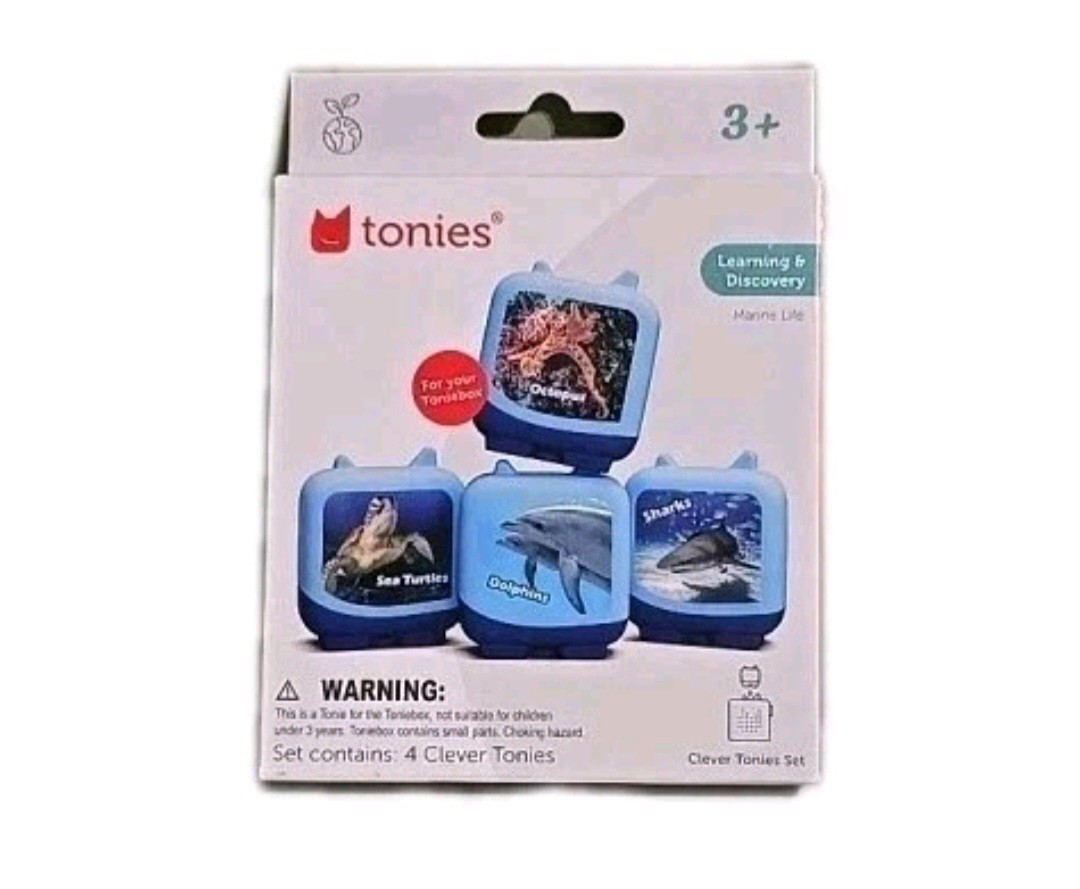Toniebox Clever Tonies Set, Marine Life – Learning Audio Set of 4 – NEW