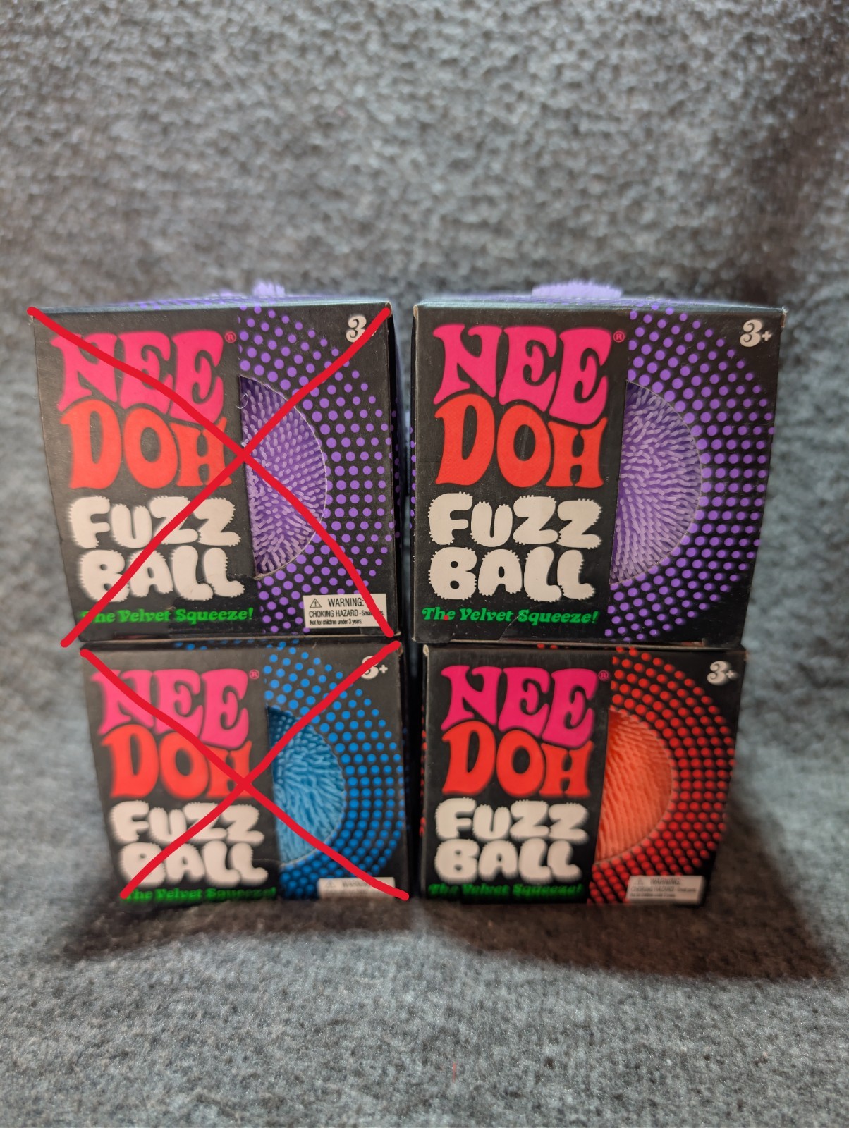 2x – Schylling NeeDoh Fuzz Ball Velvet Squeeze Stress Toy Fuzzball Authentic