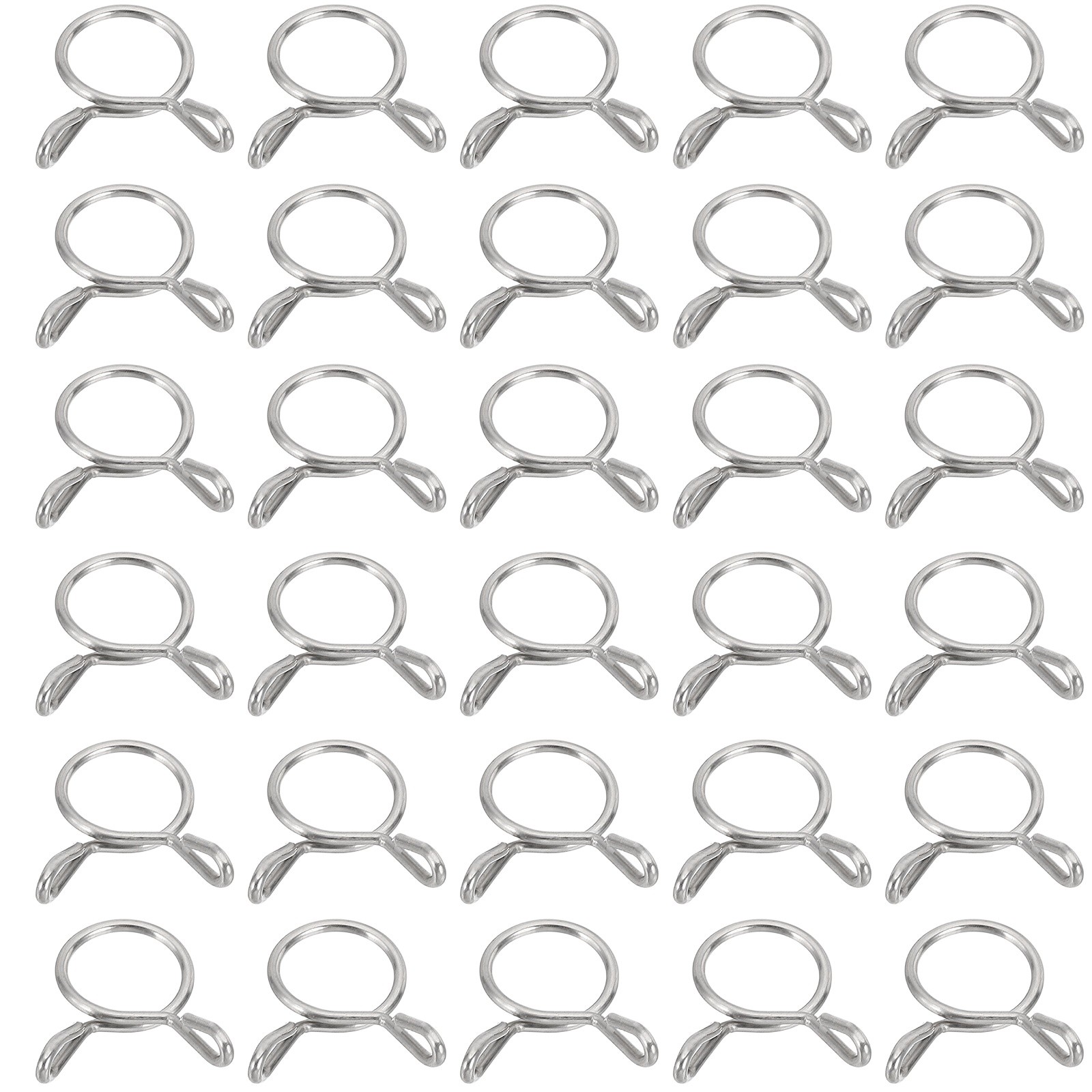 32 Pcs Wire Spring Hose Clamp for 11-11.5mm OD 0.39″(10mm) ID Silver