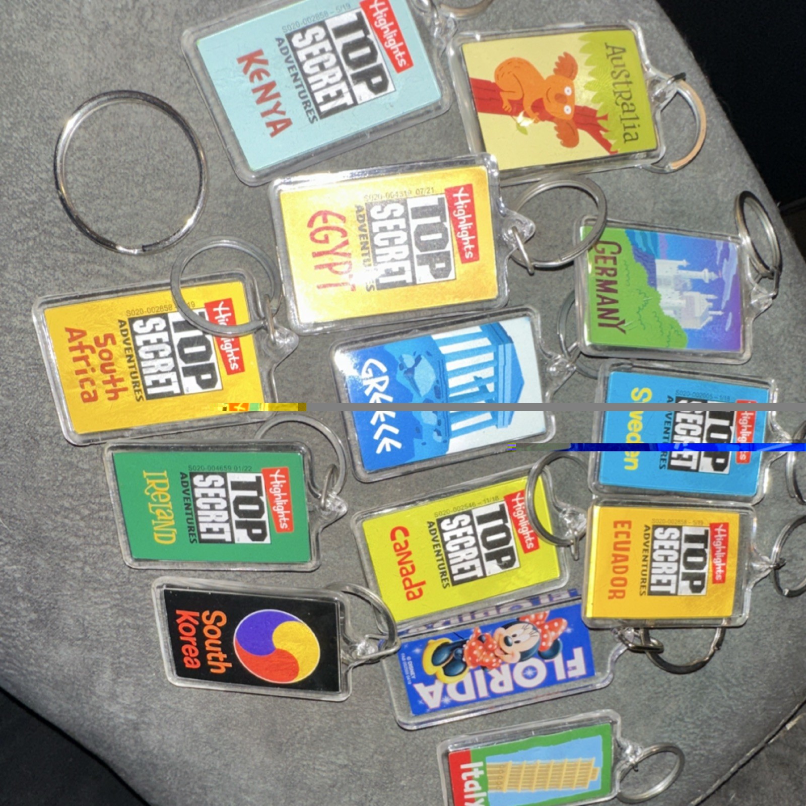 Highlights Top Secret Adventures Geography Keychain Set Greece Australia Germany