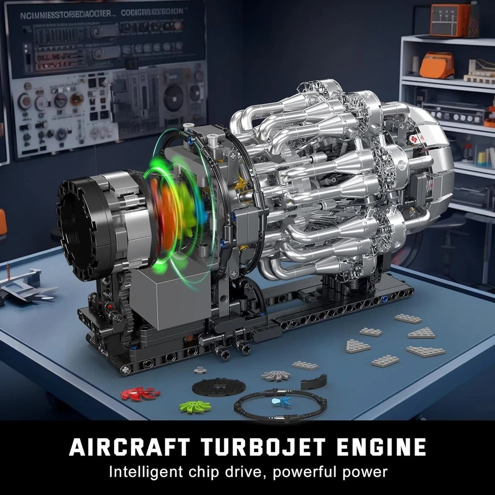 10216 Turbojet Engine Building Sets, Mechanical Aviation Aircraft Engine Model K