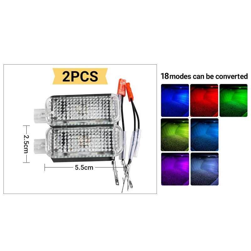 LED Footwell Lights for Audi A1 A3 A4 A5 A6 A7 A8 Q2 Q3 Q5 TT 7 Colors 18 Modes