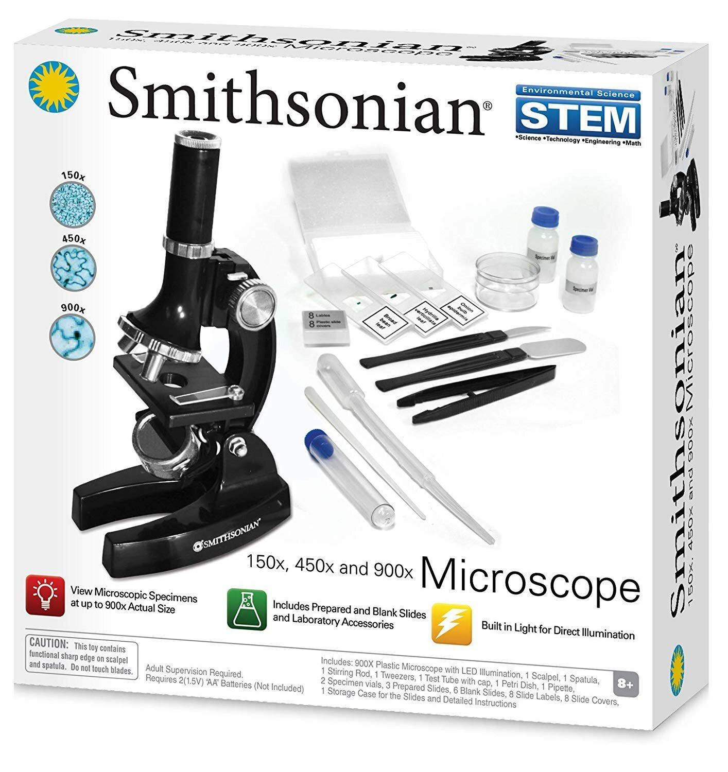 Microscope Kit Kids Ages 8+ STEM by Smithsonian