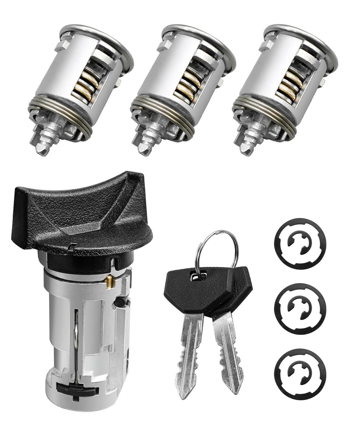 Ignition Switch Lock Cylinder and Door Lock Cylinder with 2 Keys Fit for Jeep