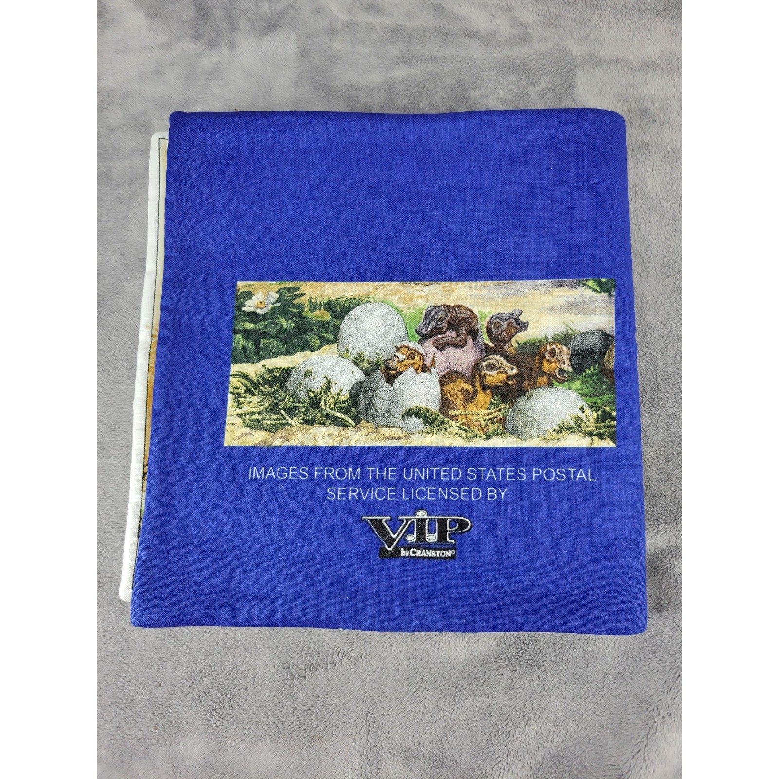 Vintage VIP by Cranston The World of Dinosaurs USPS Fabric Soft Book Blue
