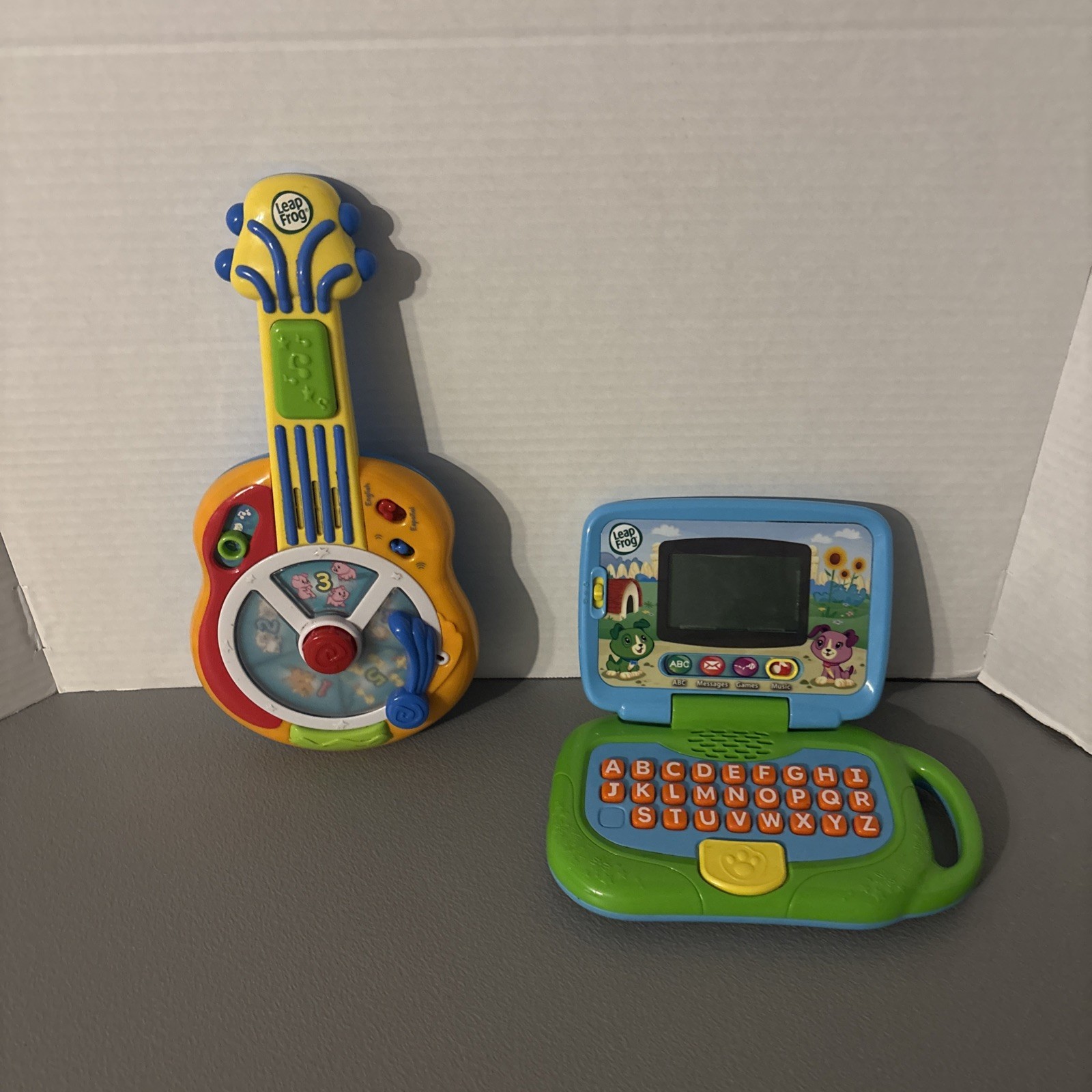 LEAP FROG BILINGUAL ENGLISH/SPANISH GUITAR + LEAPTOP KIDS LAPTOP TABLET