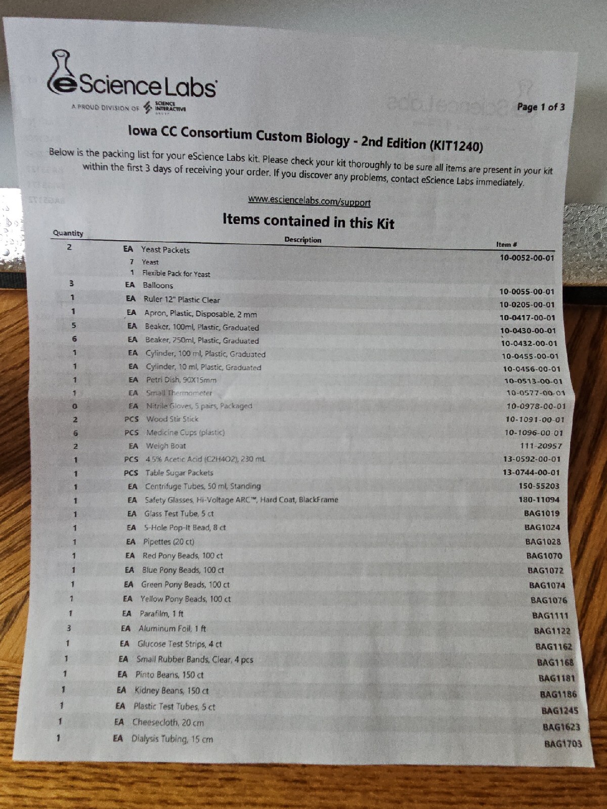 eScience interactive Iowa CC Consortium Custom Biology 2nd Edition (Kit1240)