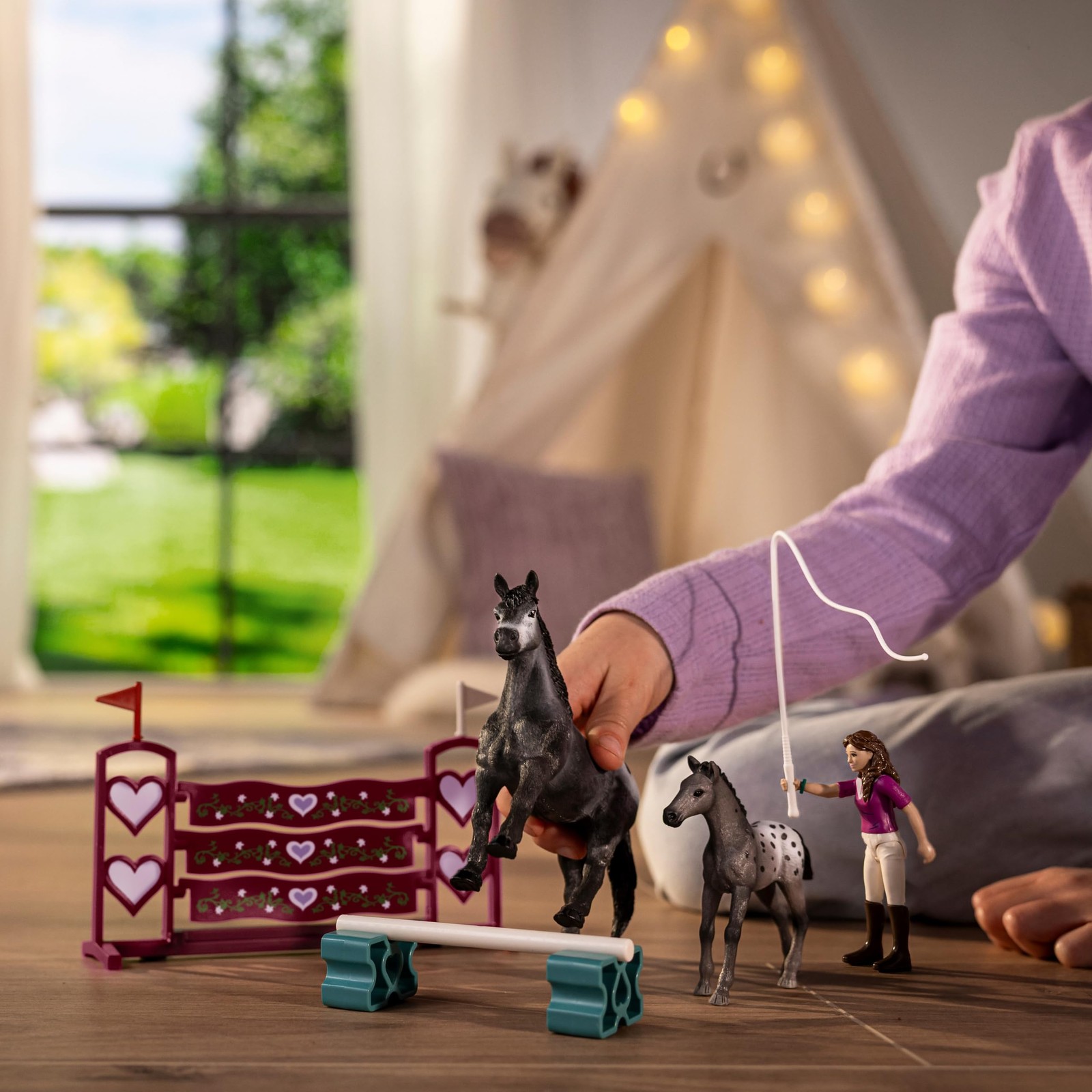Schleich Horse Club – 15PC Tournament Training Set with Poseable Lisa Figurin…