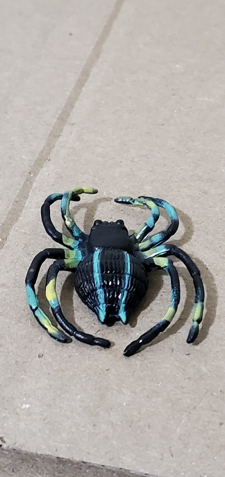 Safari Ltd Spider Figure Black Neon Green Yellow Stripes Hidden Kingdom Toy