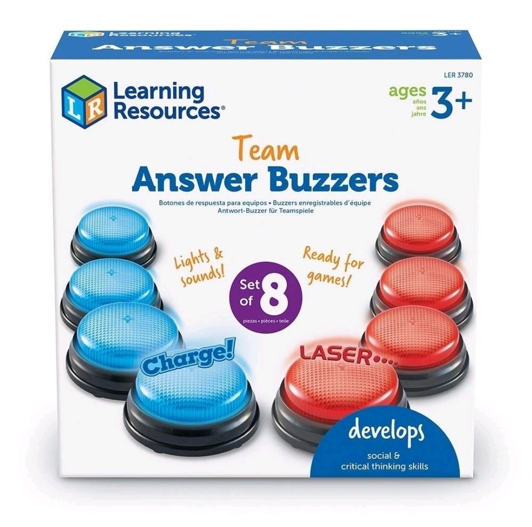 Learning Resources Team Answer Buzzers (Set Of 8) For Quiz, Family Game, Sounds
