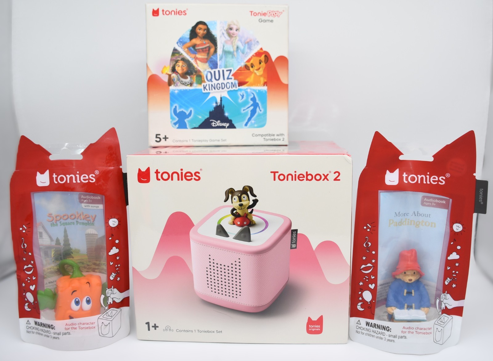 Tonies Toniebox 2 Pink Audio Player Starter Set Puppy Disney Game Lot Sealed