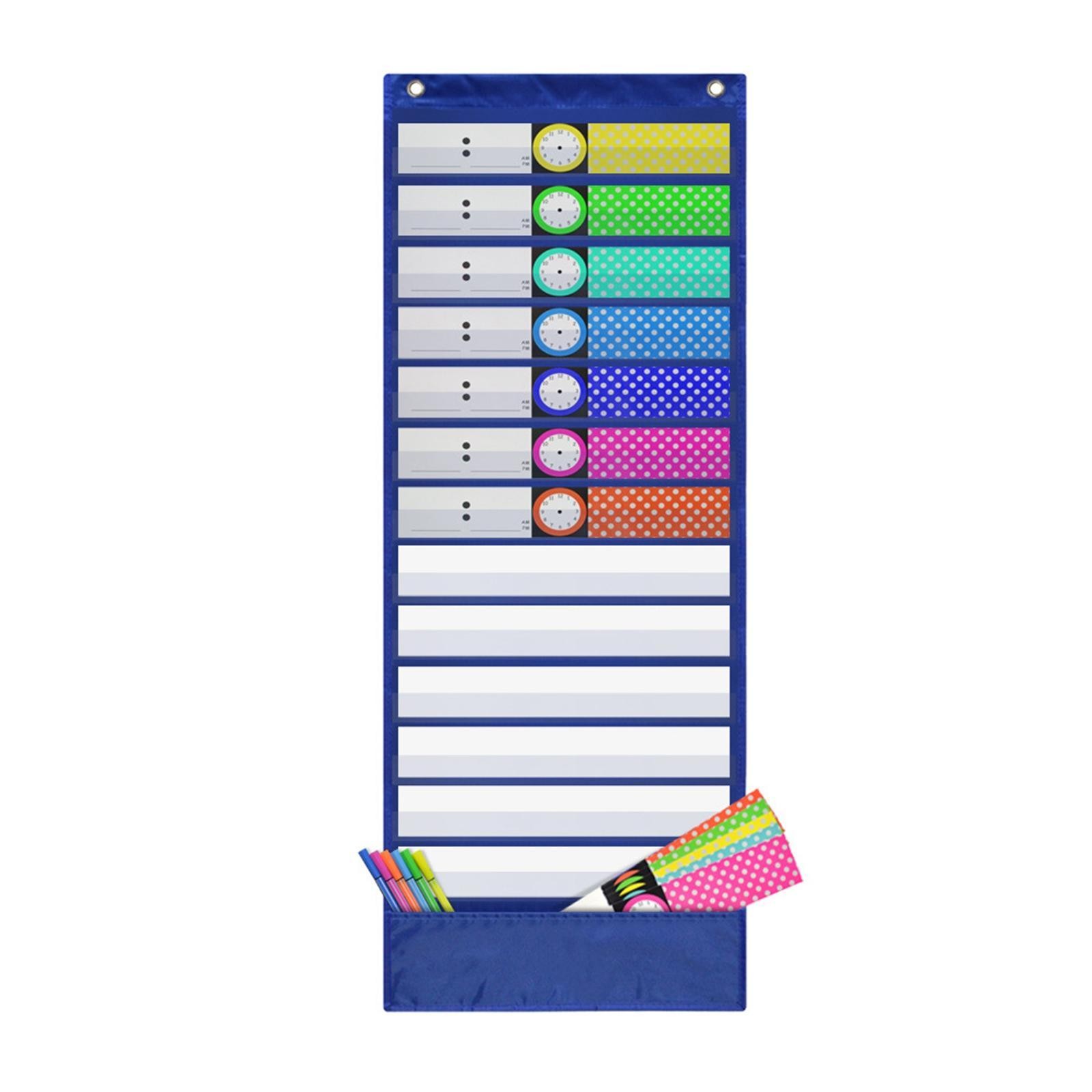 Pocket Chart Polyester Eraser Schedule Pocket Chart for Home Office Activity