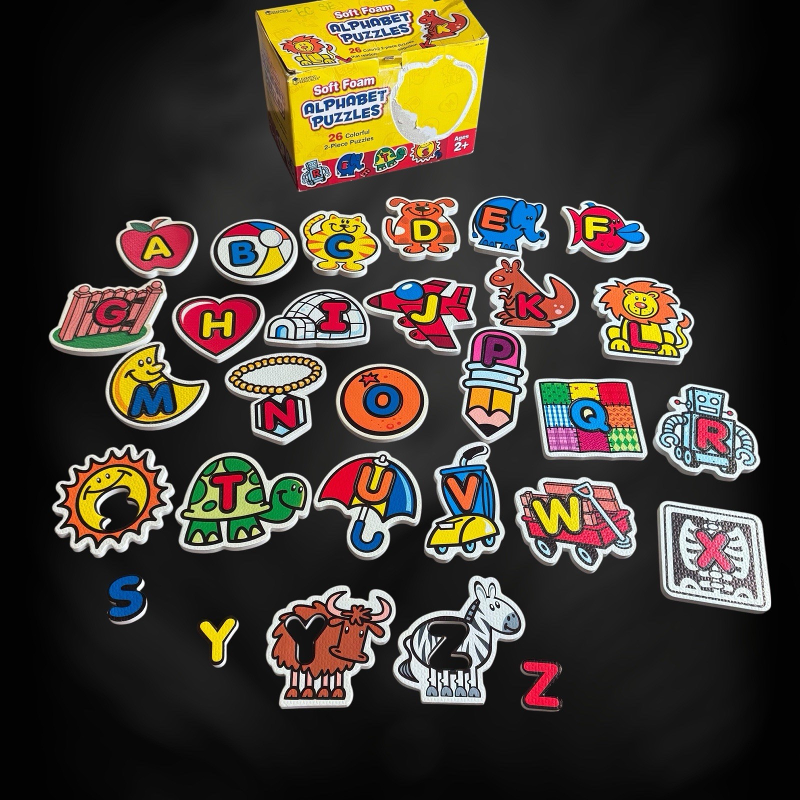 Vintage Learning Resources Soft Foam Letters ABCs Alphabet Shape Learn Set