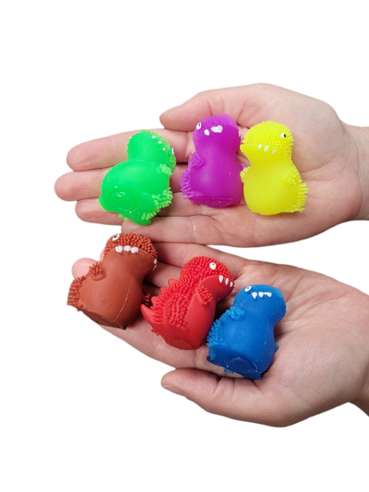 24 Pack – Neon Color Dinosaur Puffer Balls (2″) Stress Relief Fun