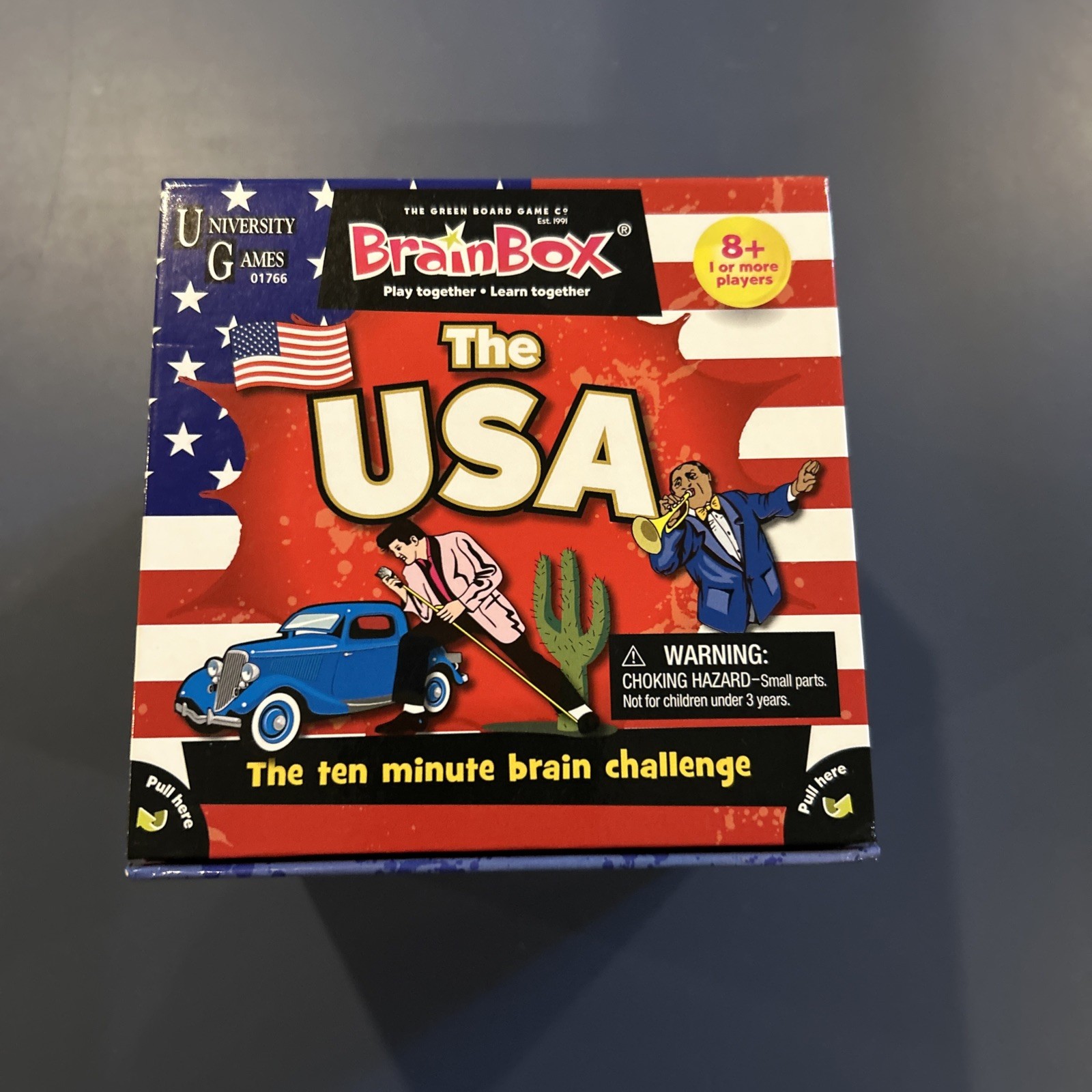 BRAIN BOX The USA The Ten Minute Brain Challenge Questions Game Family