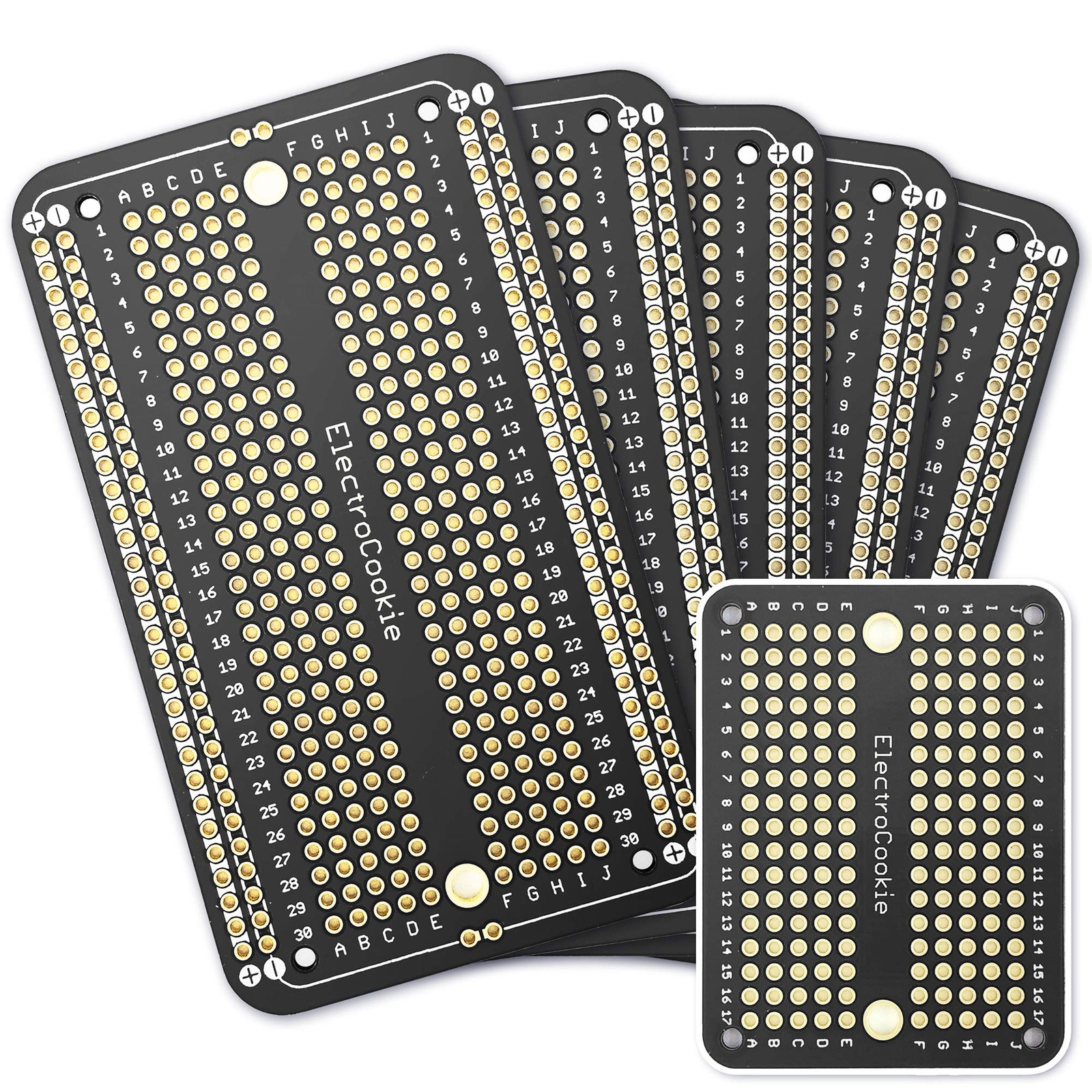 ElectroCookie Prototype PCB Solderable Breadboard for Electronics 2.Black