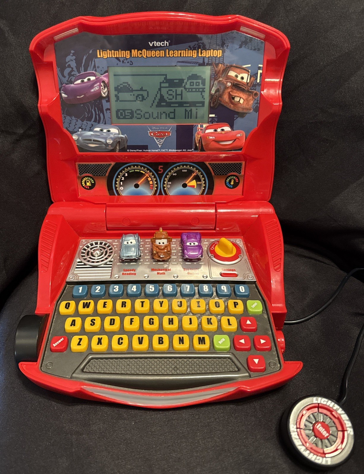 VTech Disney Pixar Cars 2 Lightning McQueen Learning Laptop w/Mouse Tested Works