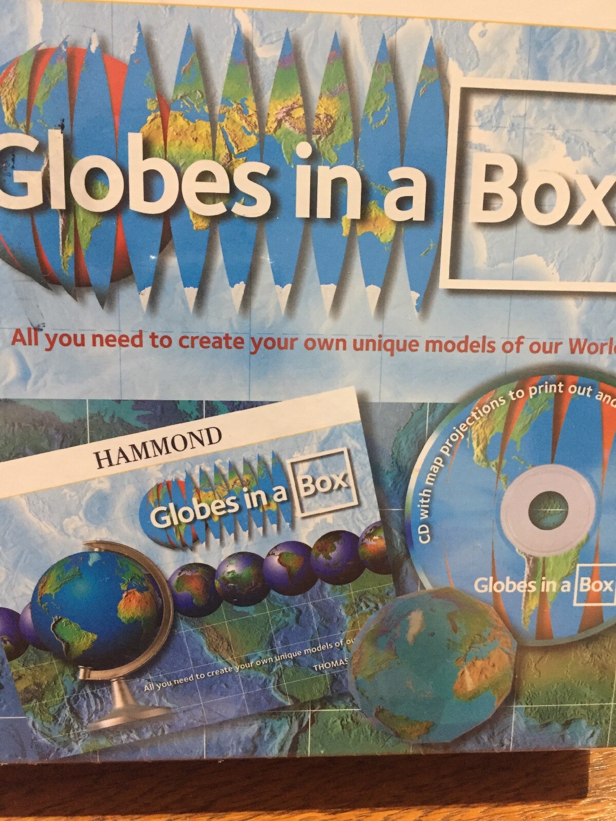 HAMMOND WORLD ATLAS GLOBES IN A BOX SELF-ASSEMBLY KIT CREATE YOUR OWN WORLD