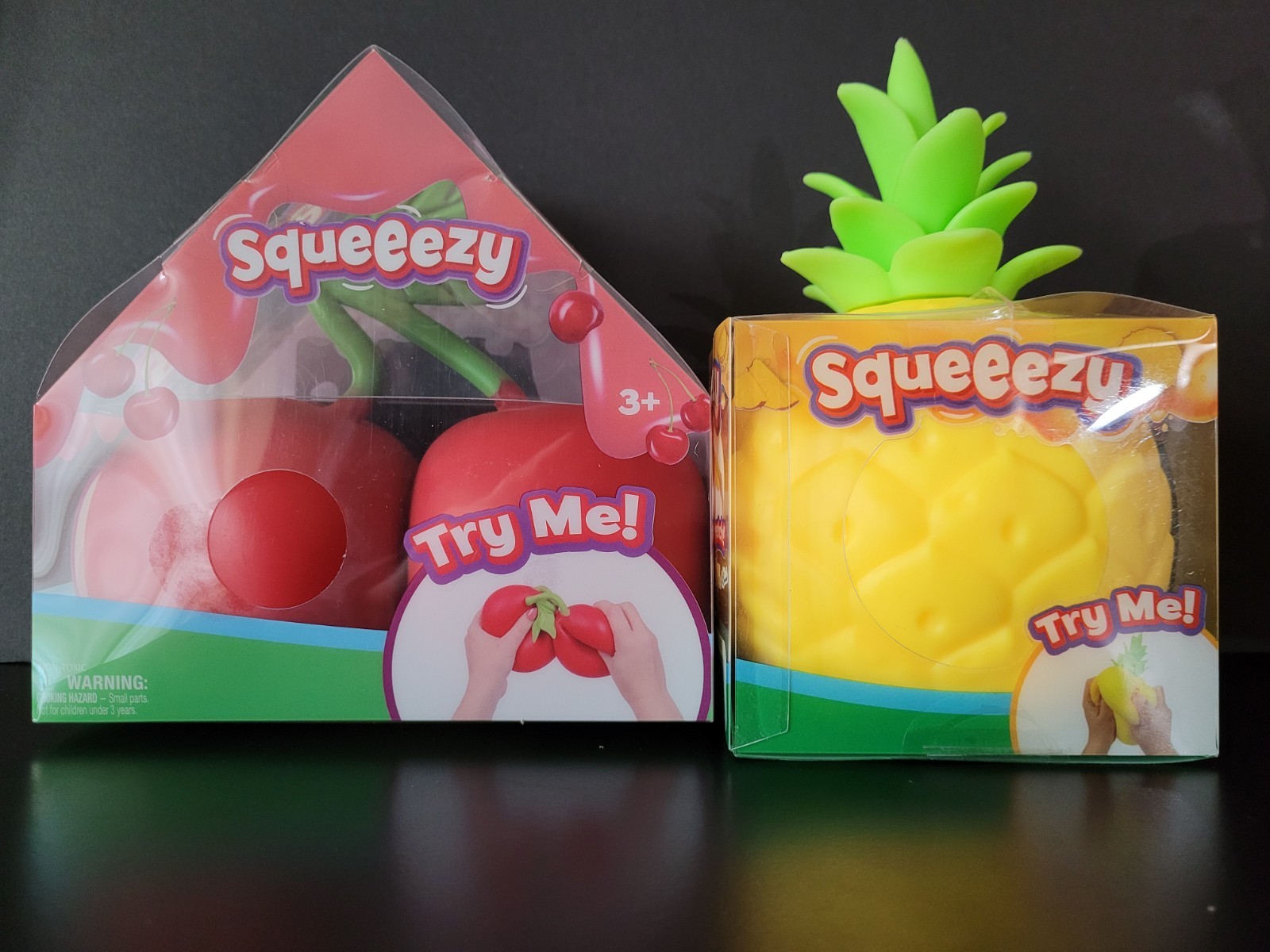 Sunny Days Squeeezy Pineapple And Cherry Sensory Fidget Toy New Sealed