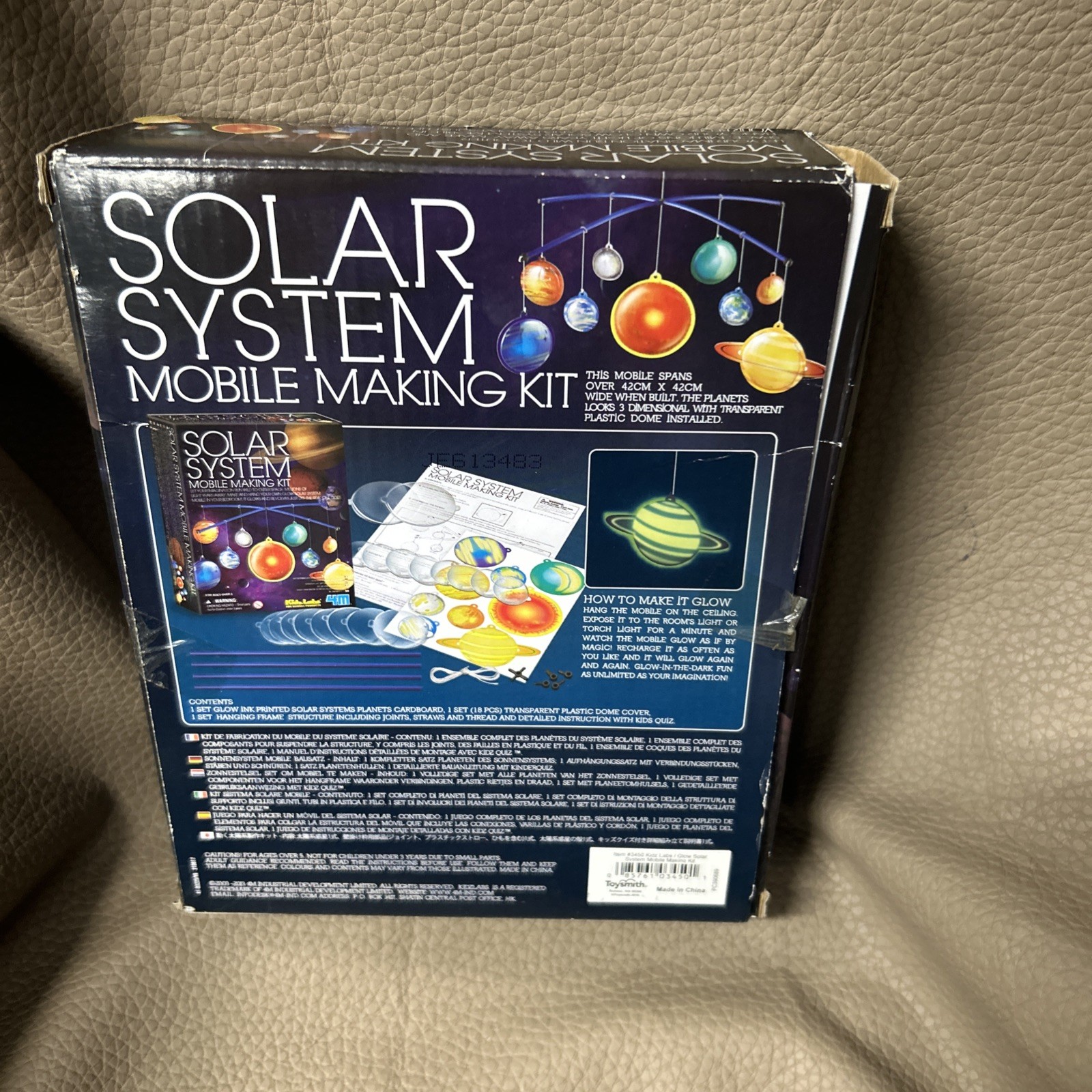 3-D Glow-in the-Dark Solar System Mobile Making Kit open box seal ok in box