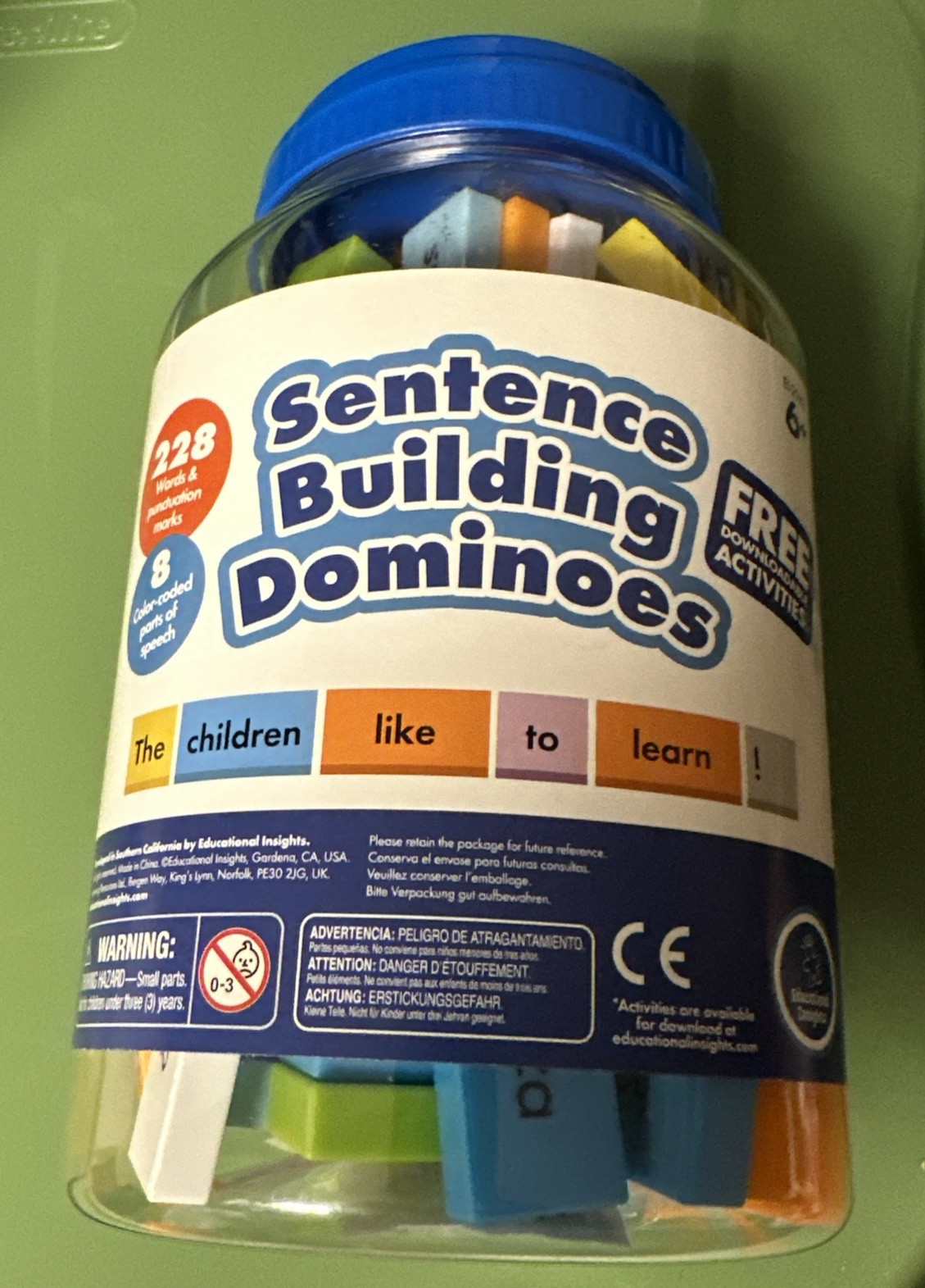 Educational Insights Sentence Building Dominoes Ages 6+, 228 Words & Punctuation