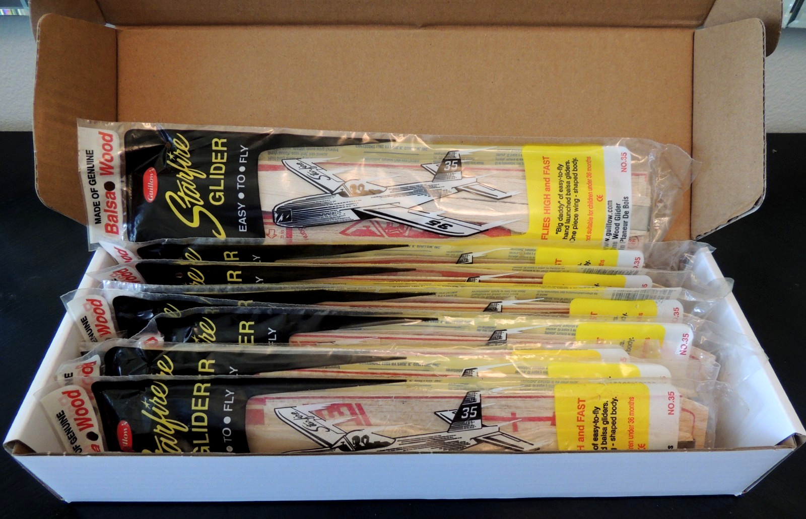 Lot of 10 pc. Guillow’s Starfire Balsa Wood Toy Flying Balsa Gliders GUI-35