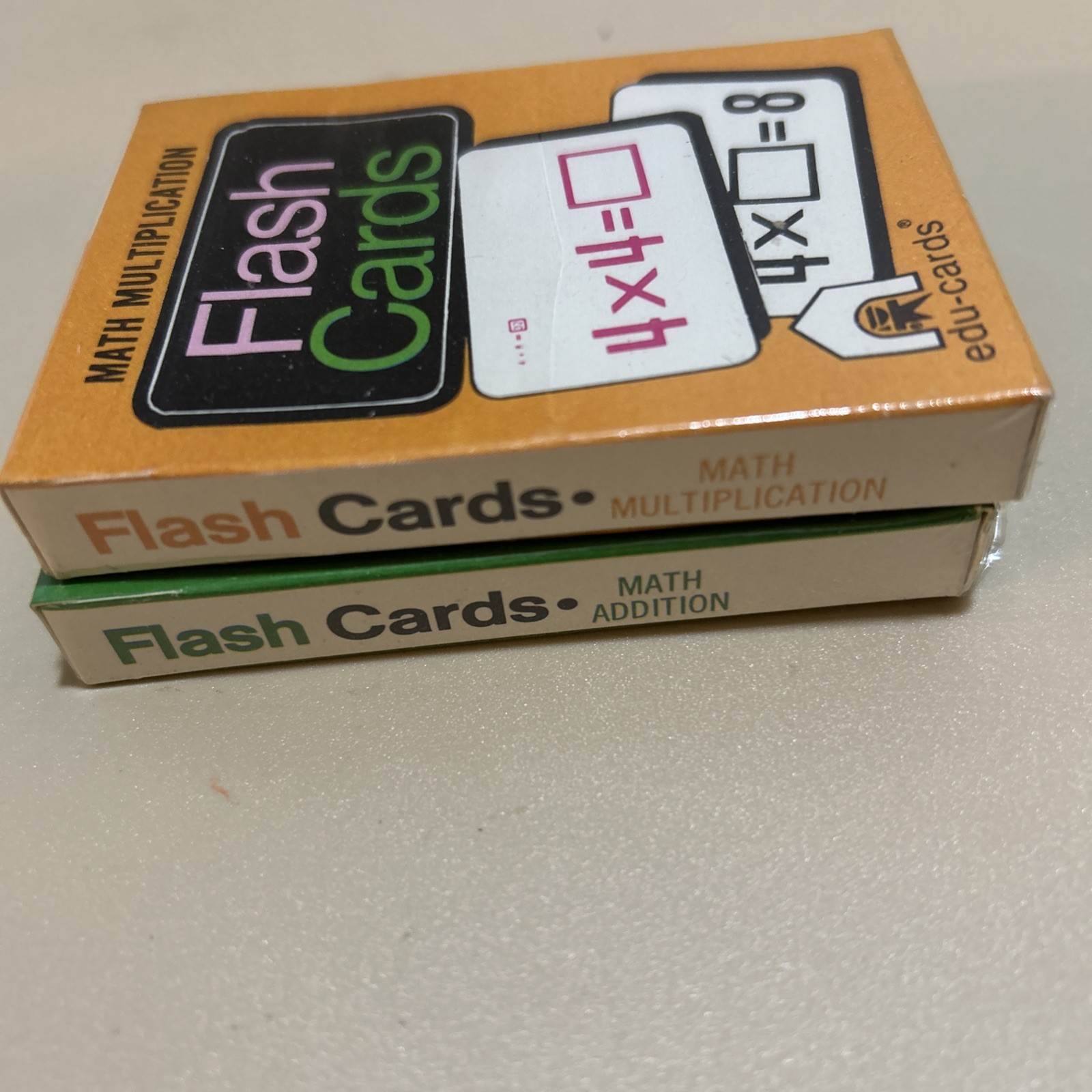 1974 Sealed Flash Cards Math Addition And Multiplication Ages 5-12 & 7-12 New