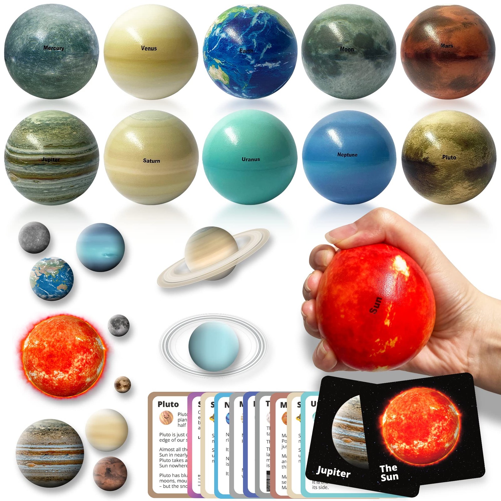 Space Balls Flashcards & Wall Stickers, Planet Toys For Kid 8-10, Outer Space…